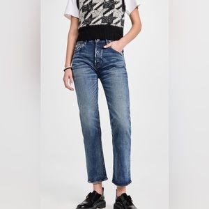 Moussy Vintage MV Farwell Straight Jeans Dark Blue Size 25